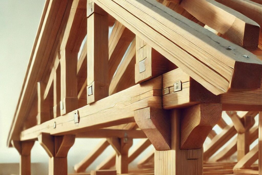 8-Charpente en bois massif
